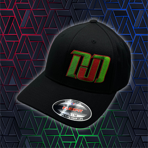 DJD Black Flex Fit 6277 Large Color Logo