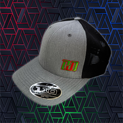DJD Heather Grey/Black Flex Fit 110 Trucker Small DJD Logo